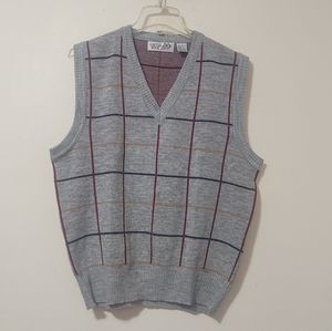Vintage Castle Rock V neck Plaid Vest Large